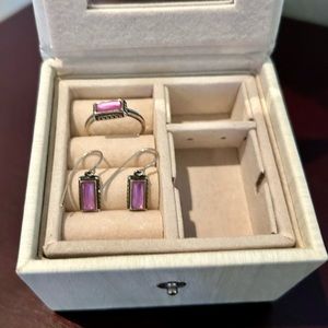 James Avery Palais Rose Doublet Ring & Dangle Earrings Set